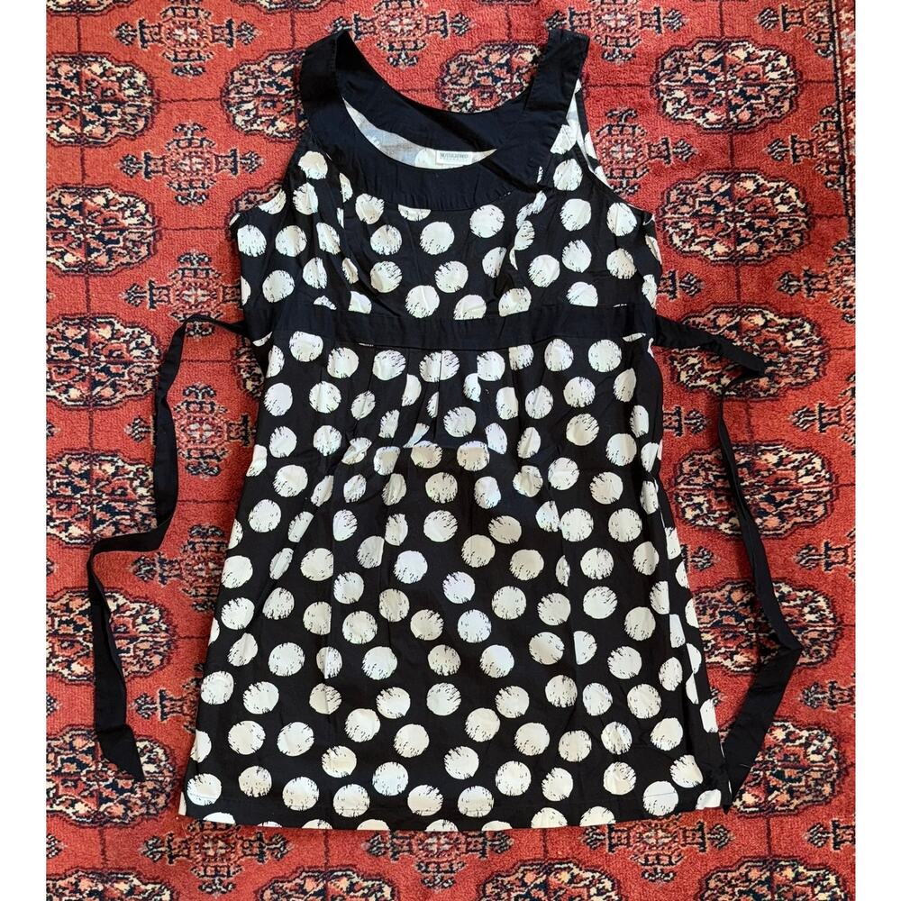 Motherhood Maternity Top Women XL‎ Black Polka Dot Excellent Sleeveless Tie Back